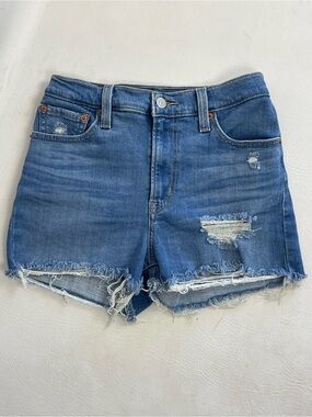 Levi’s High Rise Distressed Raw Hem Cutoff Denim Shorts Size 26